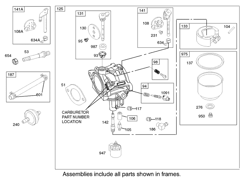 Carburetor Assembly Briggs and Stratton Model 286H77 0121 E1