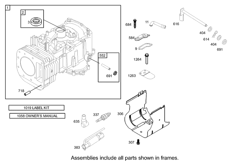 Cylinder Assembly Briggs and Stratton Model 286H77 0121 E1