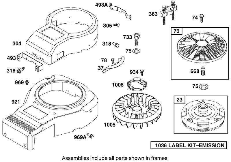 Blower Housing Assembly Engine Briggs And Stratton Model 312777 0128 E1