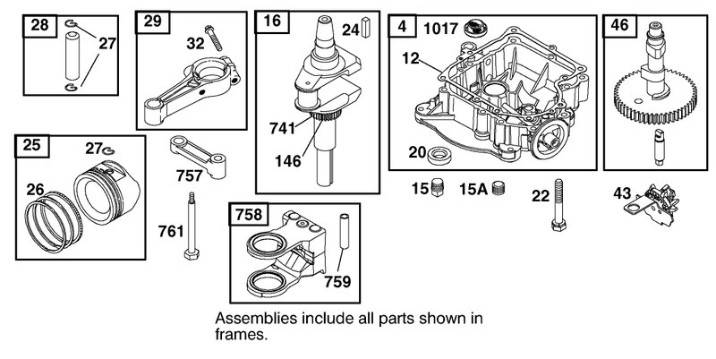 Crankcase Assembly Engine Briggs And Stratton Model 312777 0128 E1