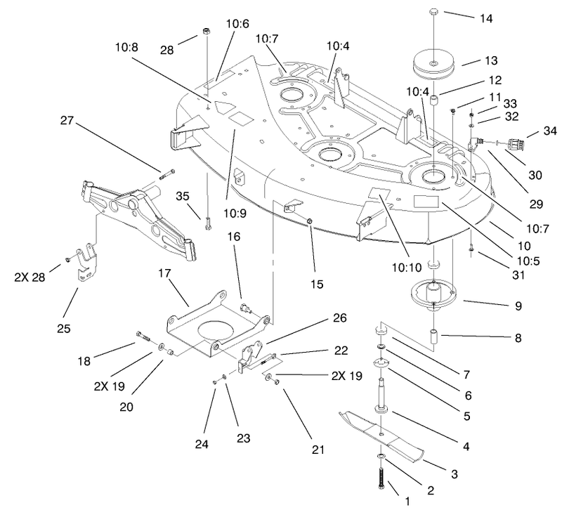 Deck Spindle And Blade Assembly