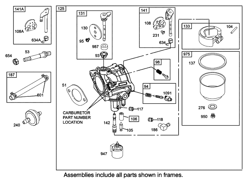 Carburetor Assembly Engine Briggs and Stratton Model 31F777 0123 E1