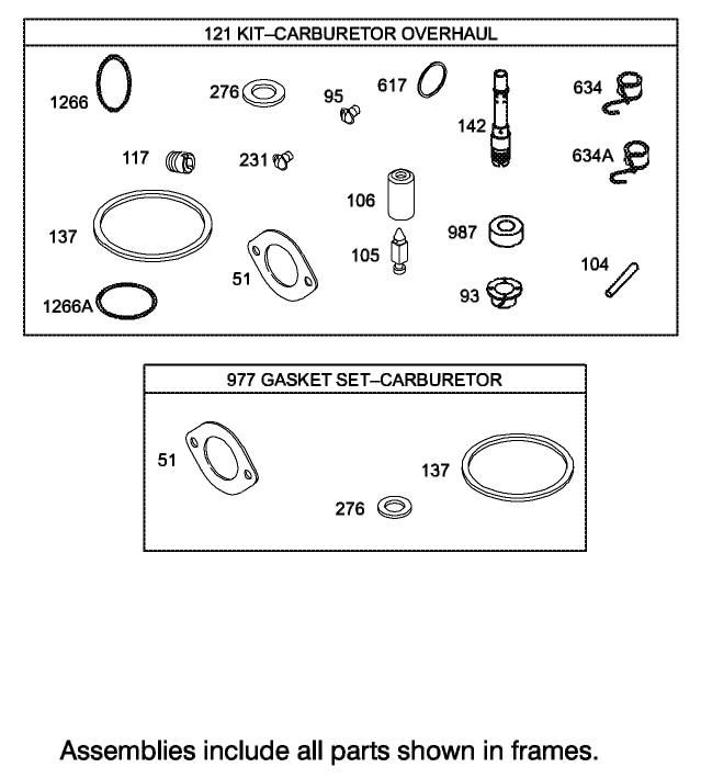 Carburetor Overhaul Kit Assembly Engine Briggs and Stratton Model 31F777 0123 E1