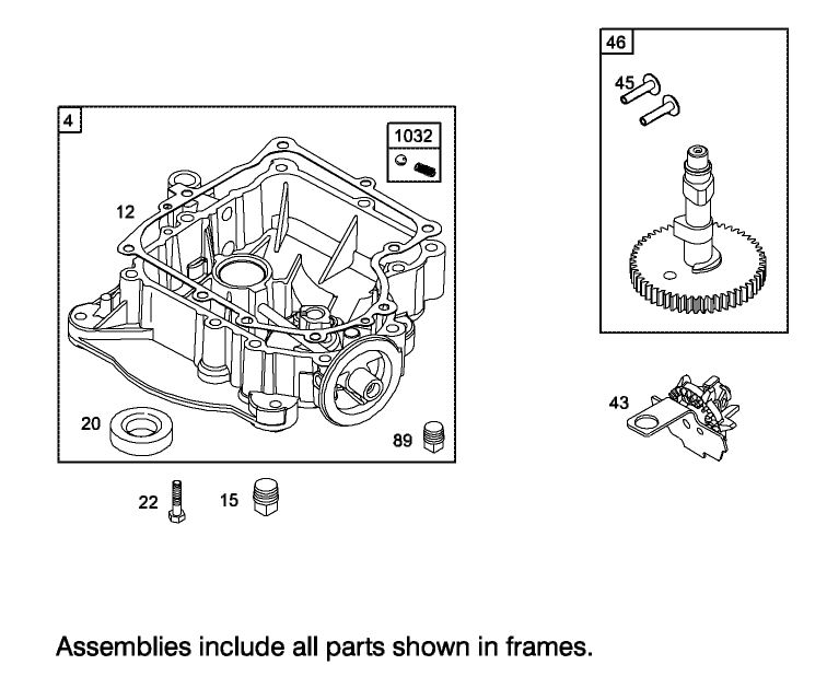 Crankcase Assembly Engine Briggs and Stratton Model 31F777 0123 E1