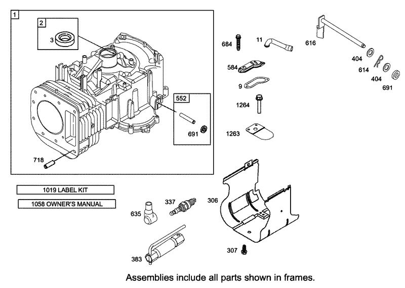 Cylinder Assembly Engine Briggs and Stratton Model 31F777 0123 E1