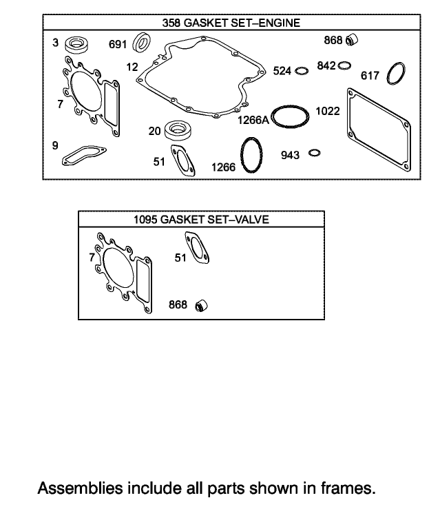 Gasket Assembly Engine Briggs and Stratton Model 31F777 0123 E1
