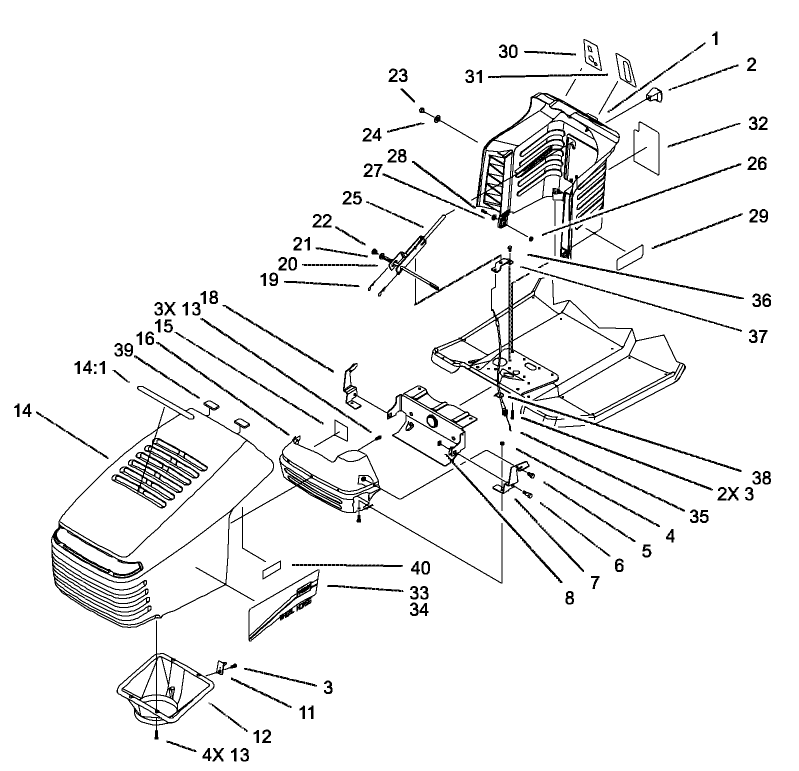 Hood and Tower Assembly