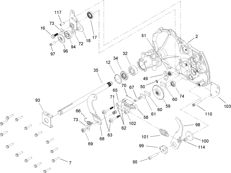 Transaxle Side Housing and Bearing Assembly