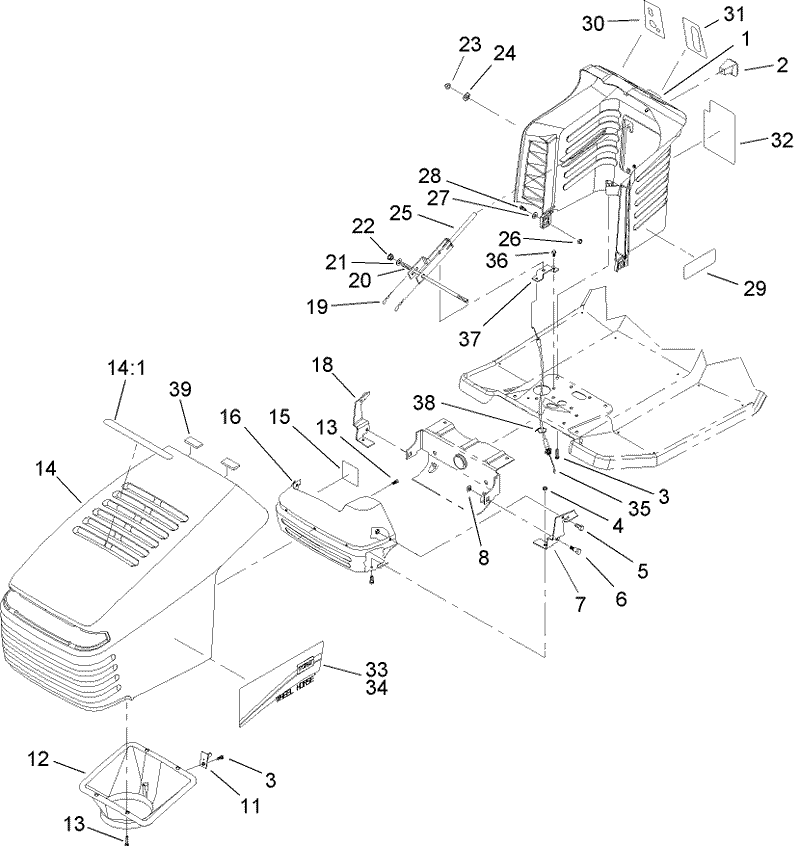 Hood and Tower Assembly
