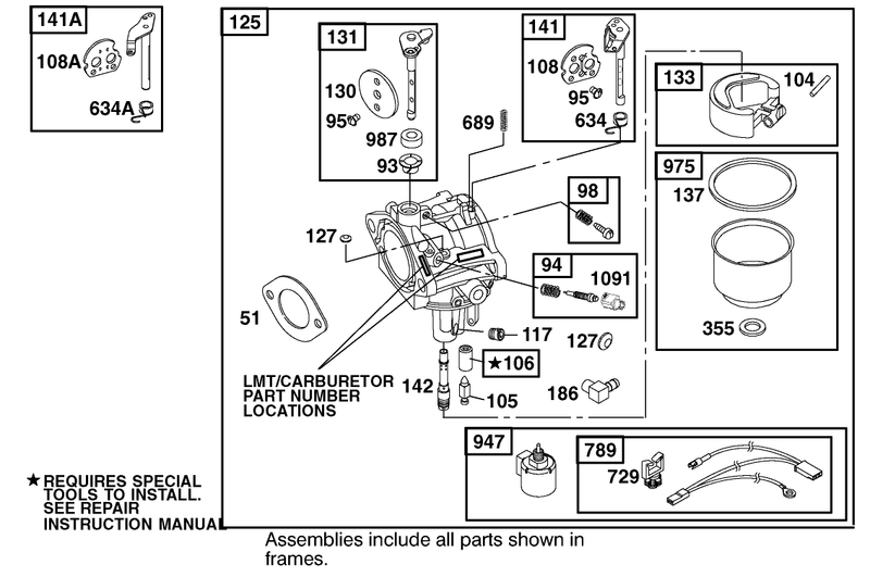 Carburetor Assembly Briggs And Stratton Model 312777 0128 E1
