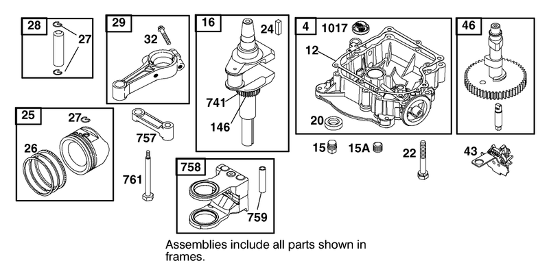 Crankcase Assembly Briggs And Stratton Model 312777 0128 E1