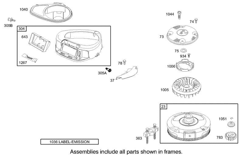 Blower Housing Assembly Briggs and Stratton Model 31F777 0123 E1