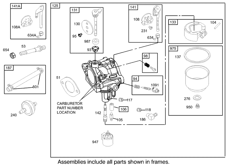 Carburetor Assembly Briggs and Stratton Model 31F777 0123 E1