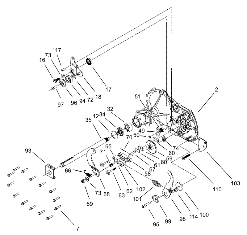 Transaxle Side Housing and Bearing Assembly