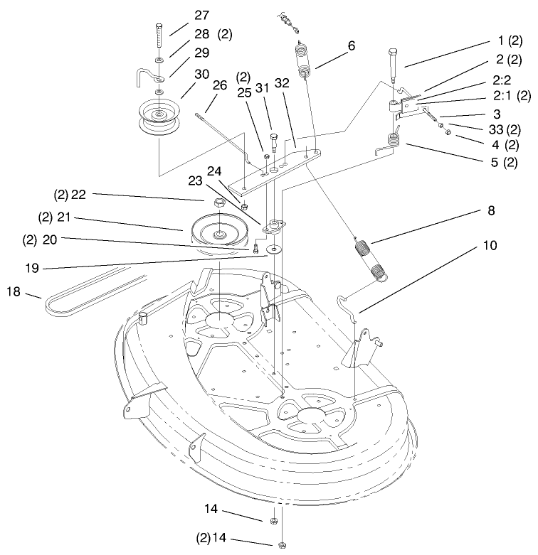 38in Deck Blade Drive and Brake Assembly