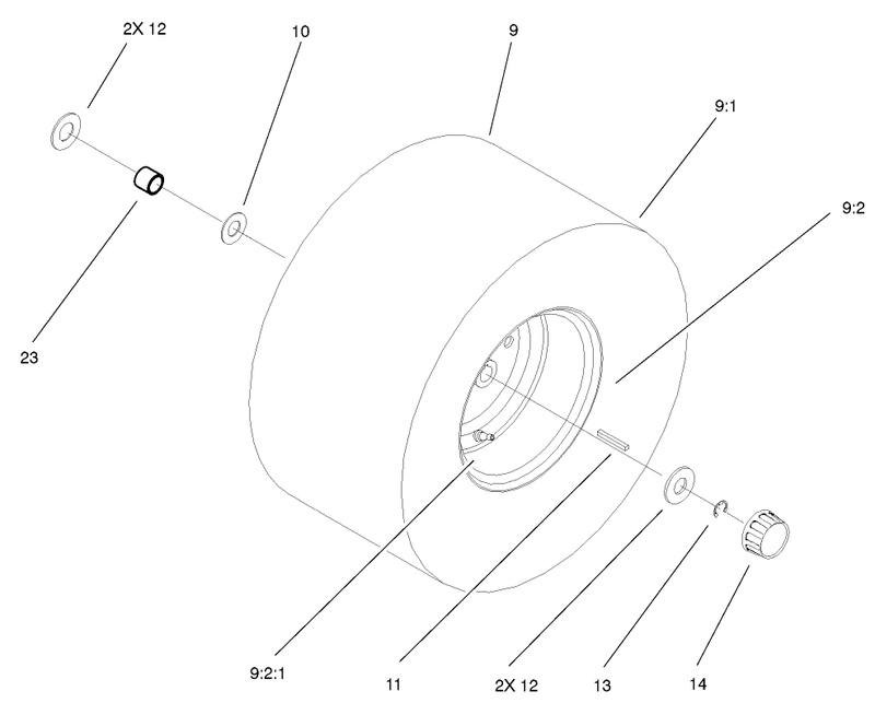 Rear Wheel and Tire Assembly