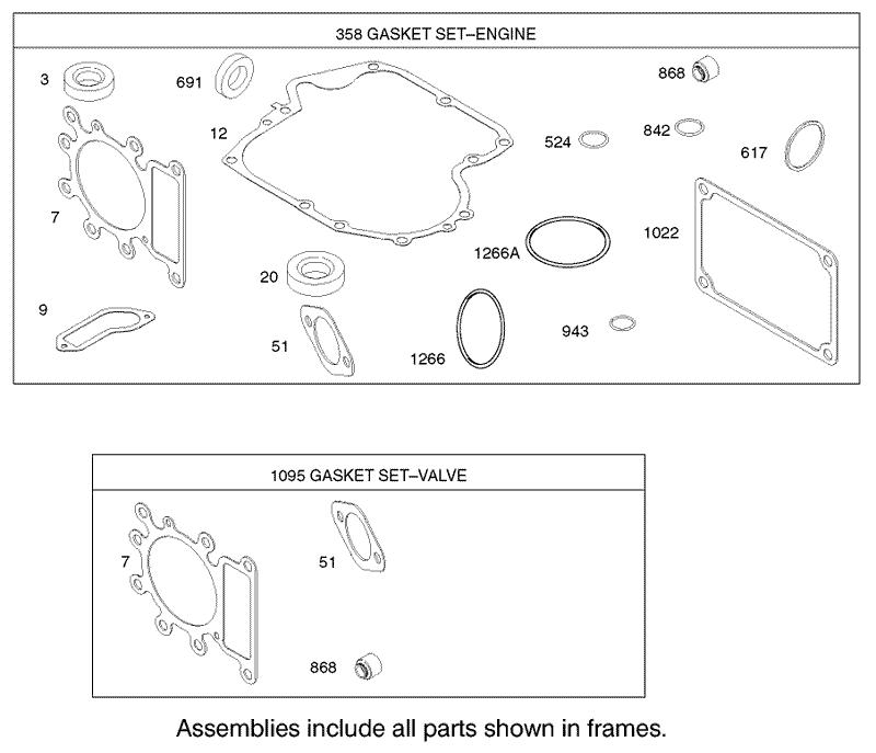 Gasket Assembly Briggs and Stratton Model 286H77 0121 E1