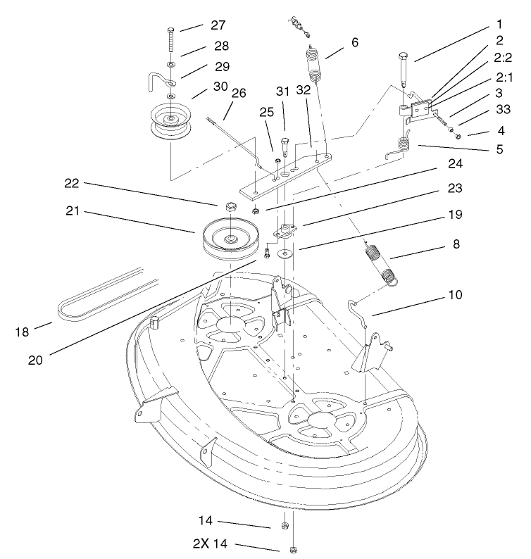 Deck Blade Drive and Braking Assembly