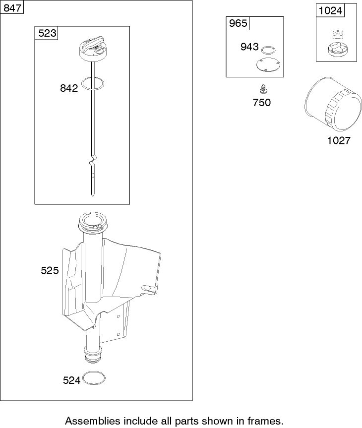 Oil Filter Tube and Pump Assembly Briggs and Stratton Model 286h77 0121 e1