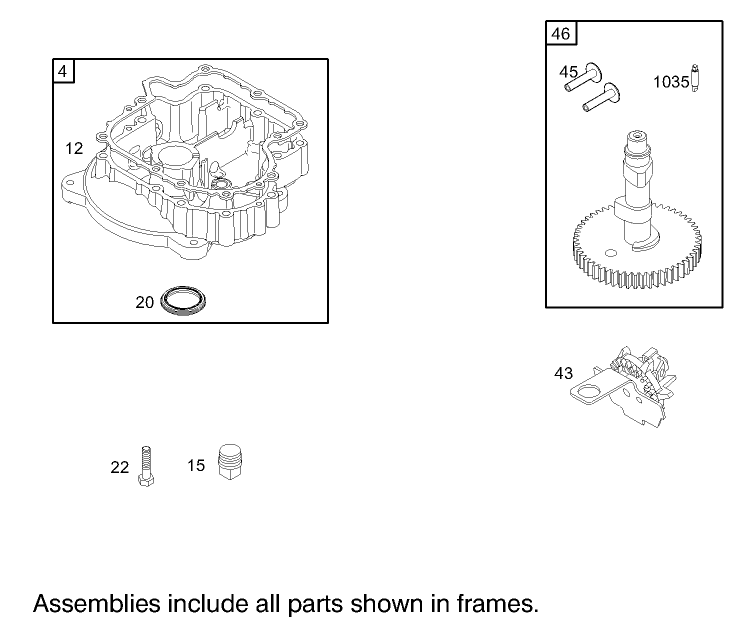 Crankcase Assembly Engine Briggs and Stratton Model 280H07 0160 E1