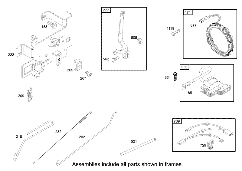 Governor Assembly Engine Briggs and Stratton Model 280H07 0160 E1