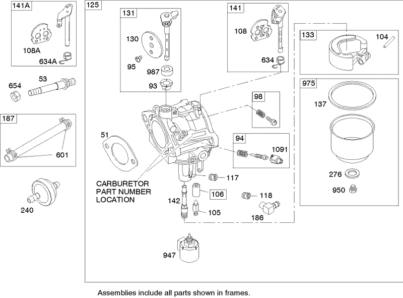 Carburetor Assembly Briggs and Stratton Model 280h07 0160 e1