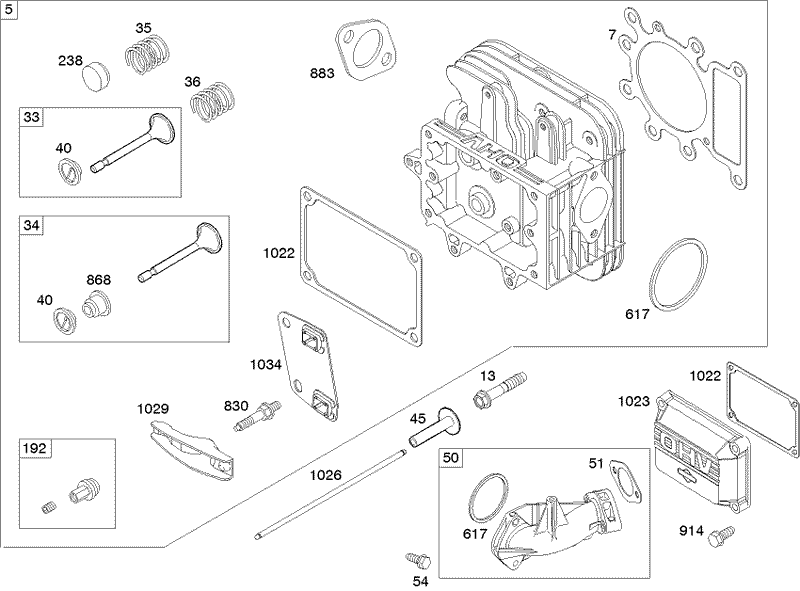 Cylinder Head Assembly Briggs and Stratton Model 280h07 0160 e1
