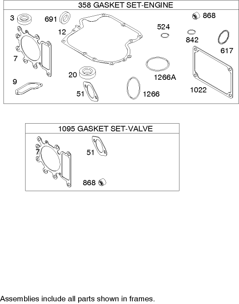 Gasket Assembly Briggs and Stratton Model 280h07 0160 e1