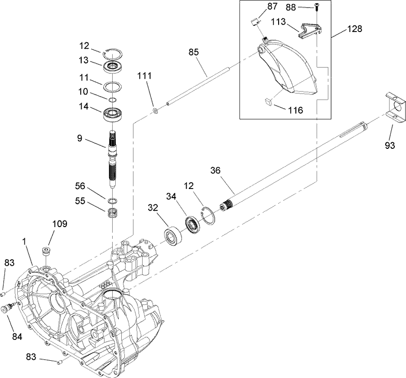 Main Housing and Bearing Assembly Transaxle No 104 1760