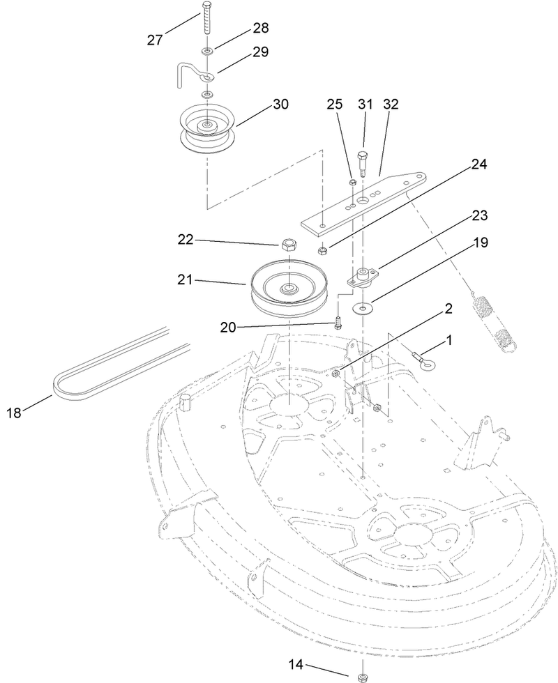 38in Deck Blade Drive Assembly
