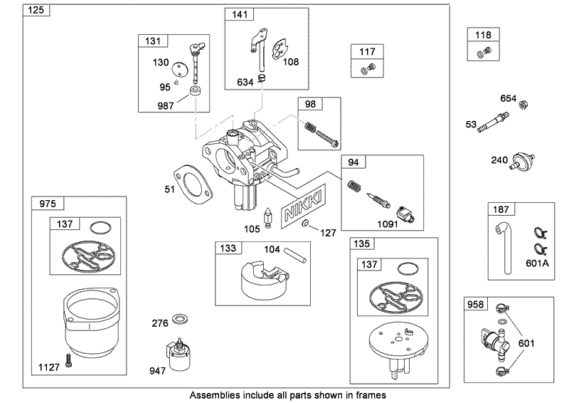 Carburetor Assembly Nikki Briggs and Stratton Model 31E777 0130 E1