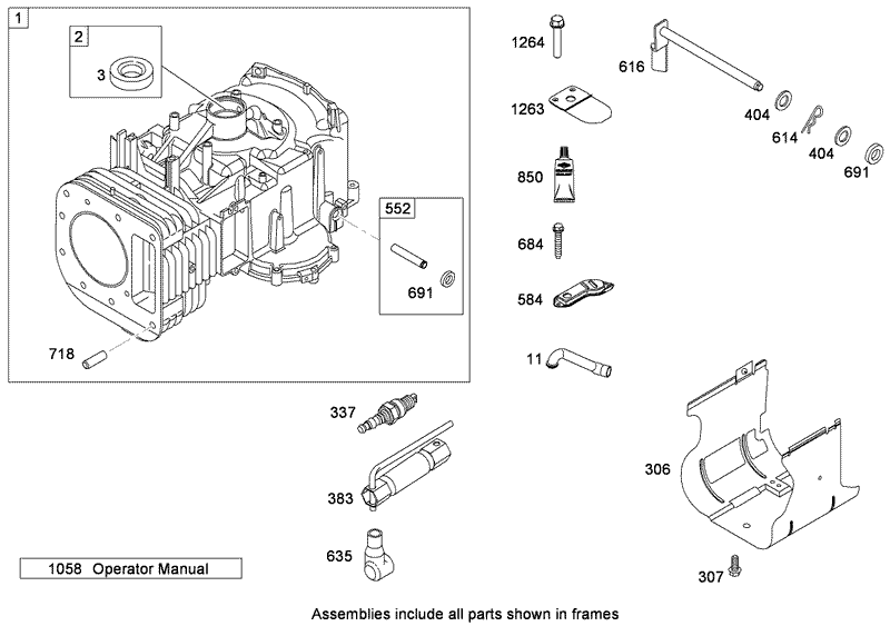 Cylinder Assembly Briggs and Stratton Model 31E777 0130 E1