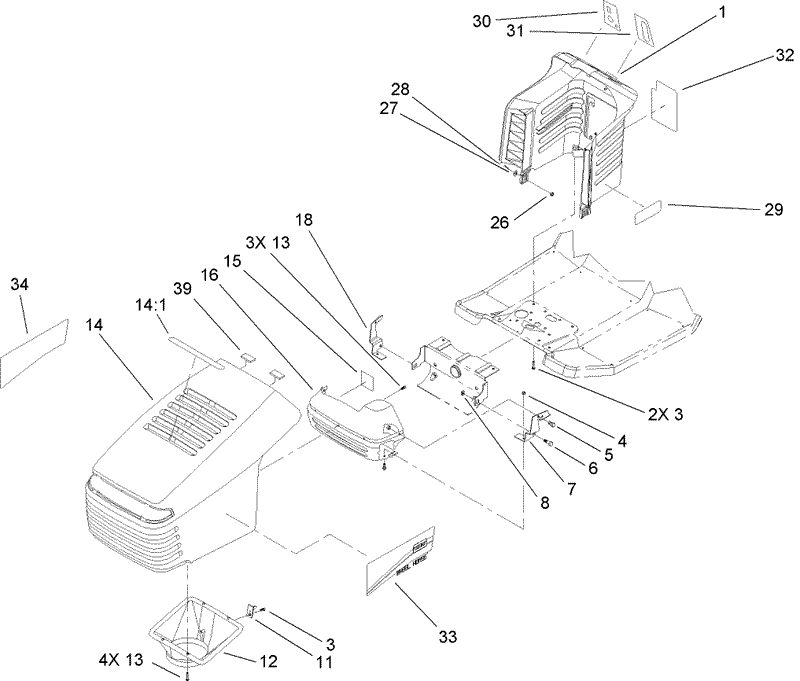 Hood and Tower Assembly