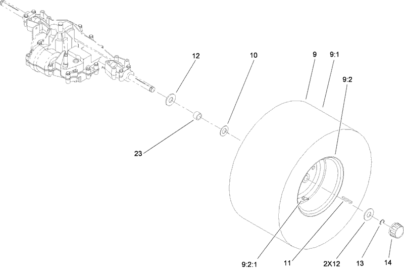 Rear Wheel and Tire Assembly