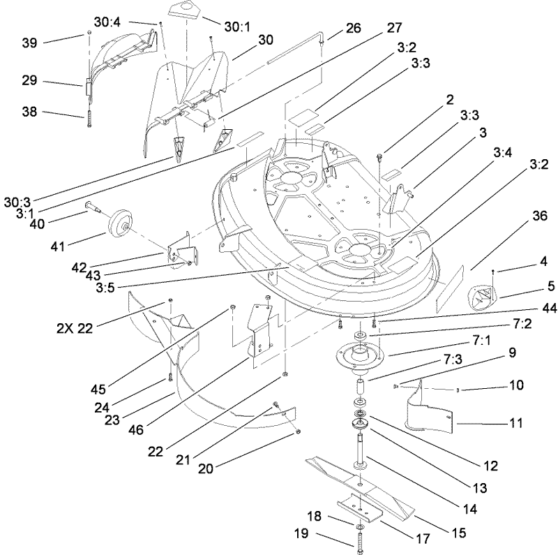 38 Inch Deck Assembly