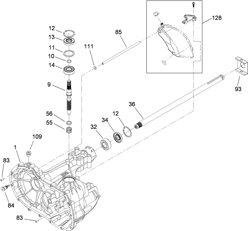 Main Housing and Bearing Assembly Transaxle No 104 1760