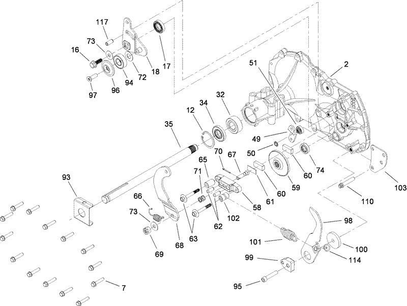 Side Housing and Bearing Assembly Transaxle No 104 1760