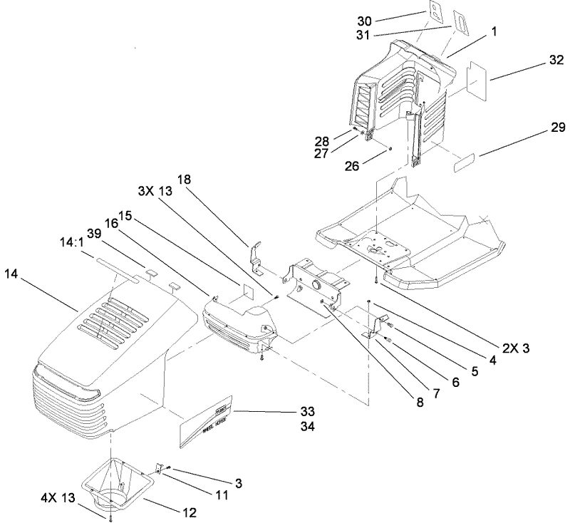 Hood and Tower Assembly
