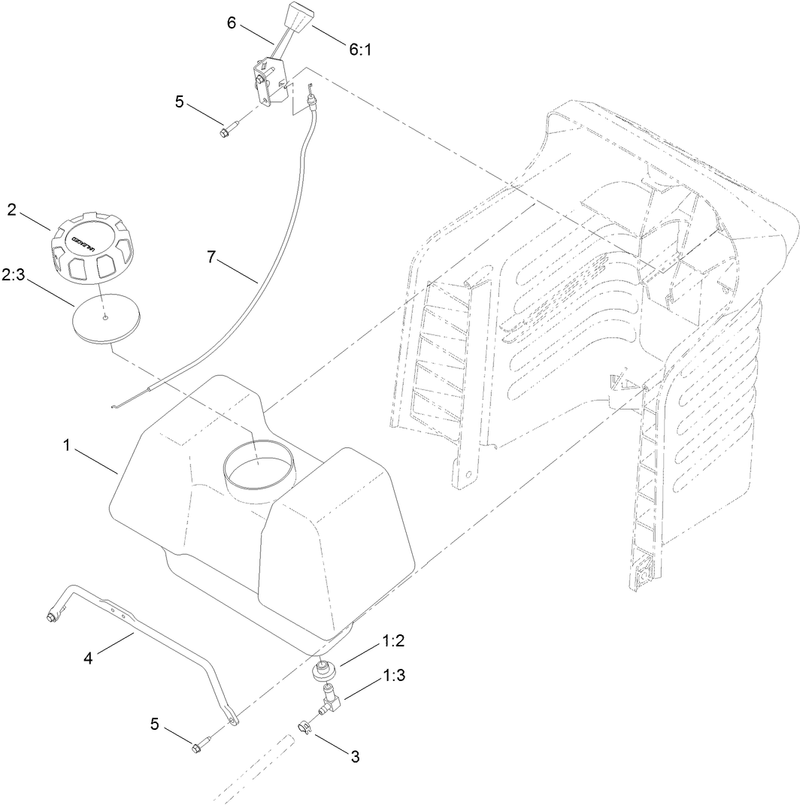 Gas Tank and Throttle Control Assembly
