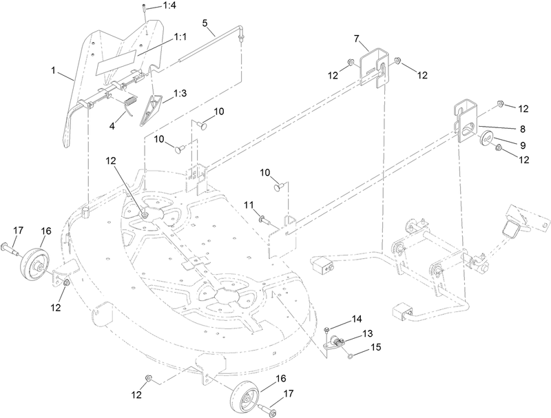 38 Inch Deflector and Hanger Assembly
