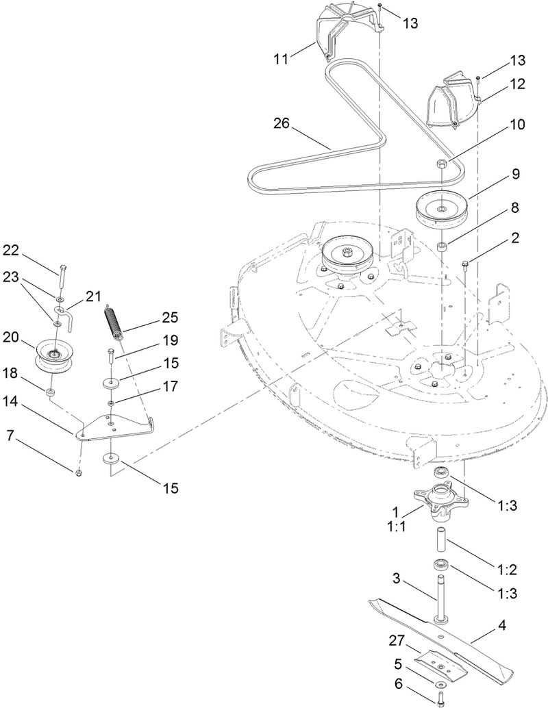 42 Inch Deck Belt and Blade Assembly.gif