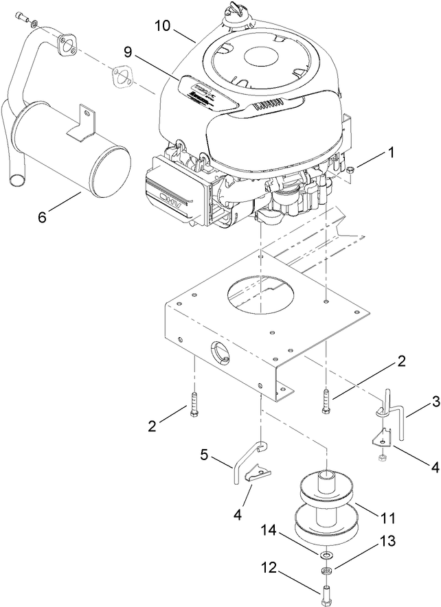 Engine and Muffler Assembly