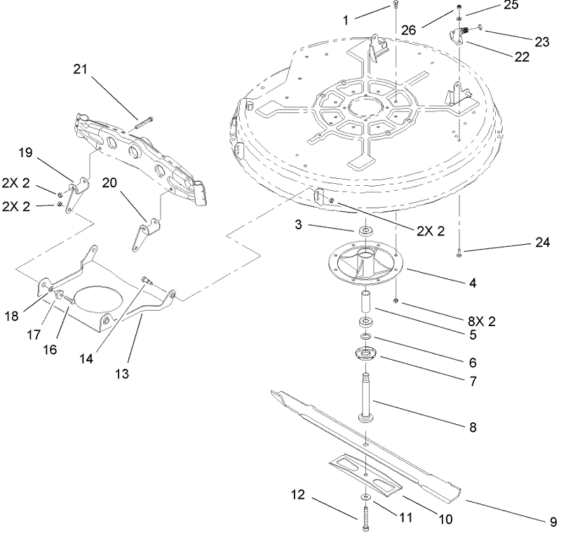 32 Inch Deck Component Assembly