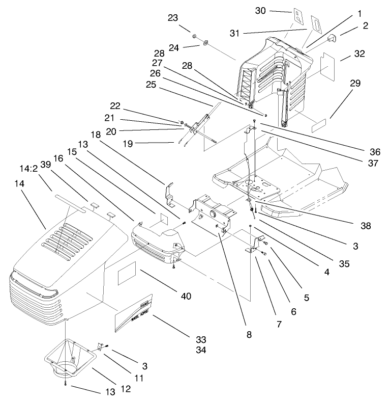 Hood and Tower Assembly