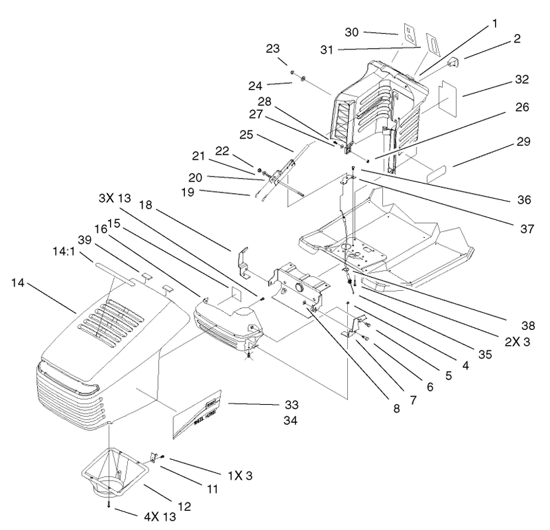 Hood and Tower Assembly