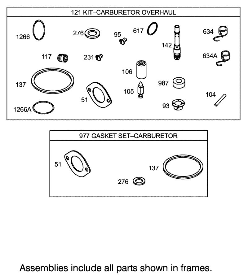 Carburetor Overhaul Kit Assembly Engine Briggs and Stratton Model 31F777 0123 E1