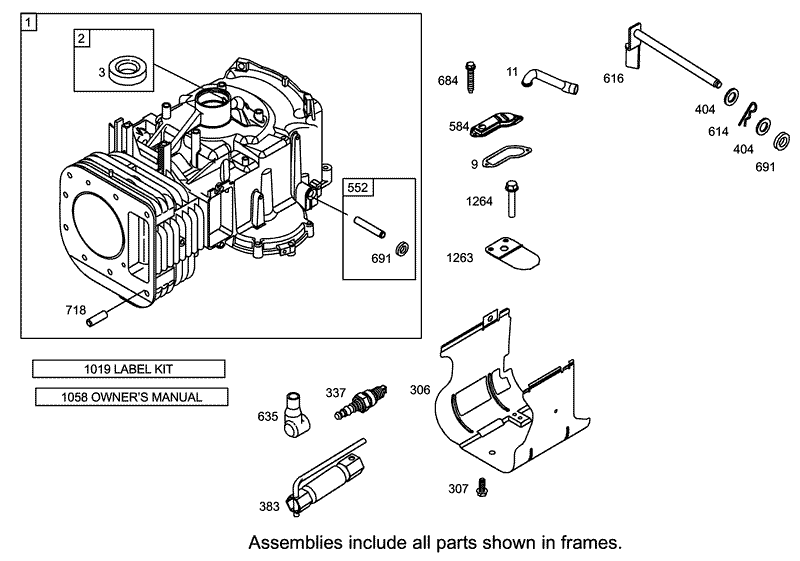 Cylinder Assembly Engine Briggs and Stratton Model 31F777 0123 E1