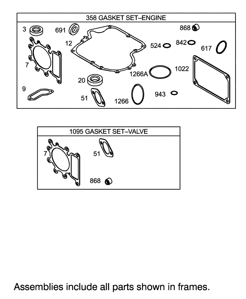 Gasket Assembly Engine Briggs and Stratton Model 31F777 0123 E1
