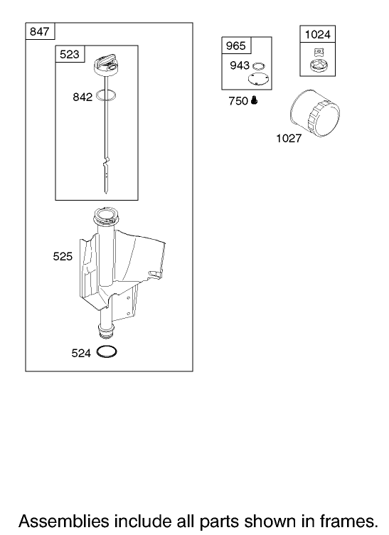 Oil Filter Tube and Pump Assembly Briggs and Stratton 31F777 0123 E1