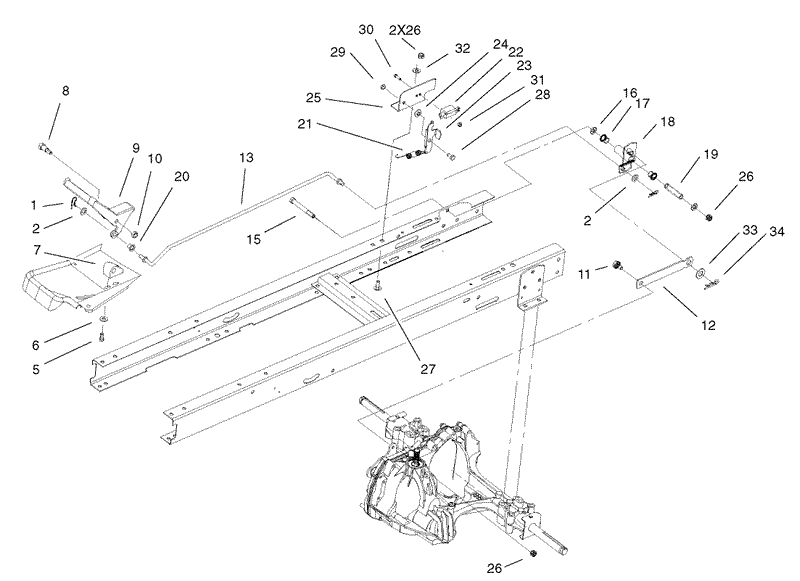 Hydro Transaxle Control and No Mow In Reverse Assembly